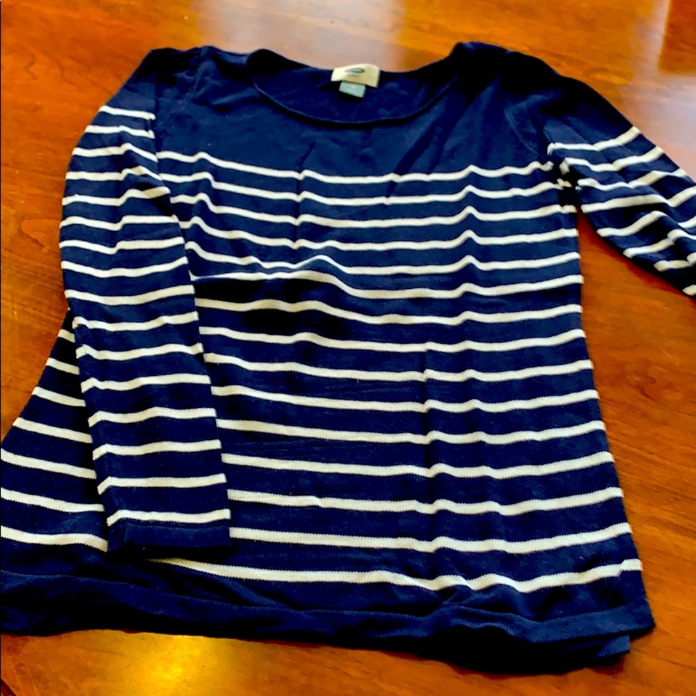 Navy/White Striped Sweater XS
